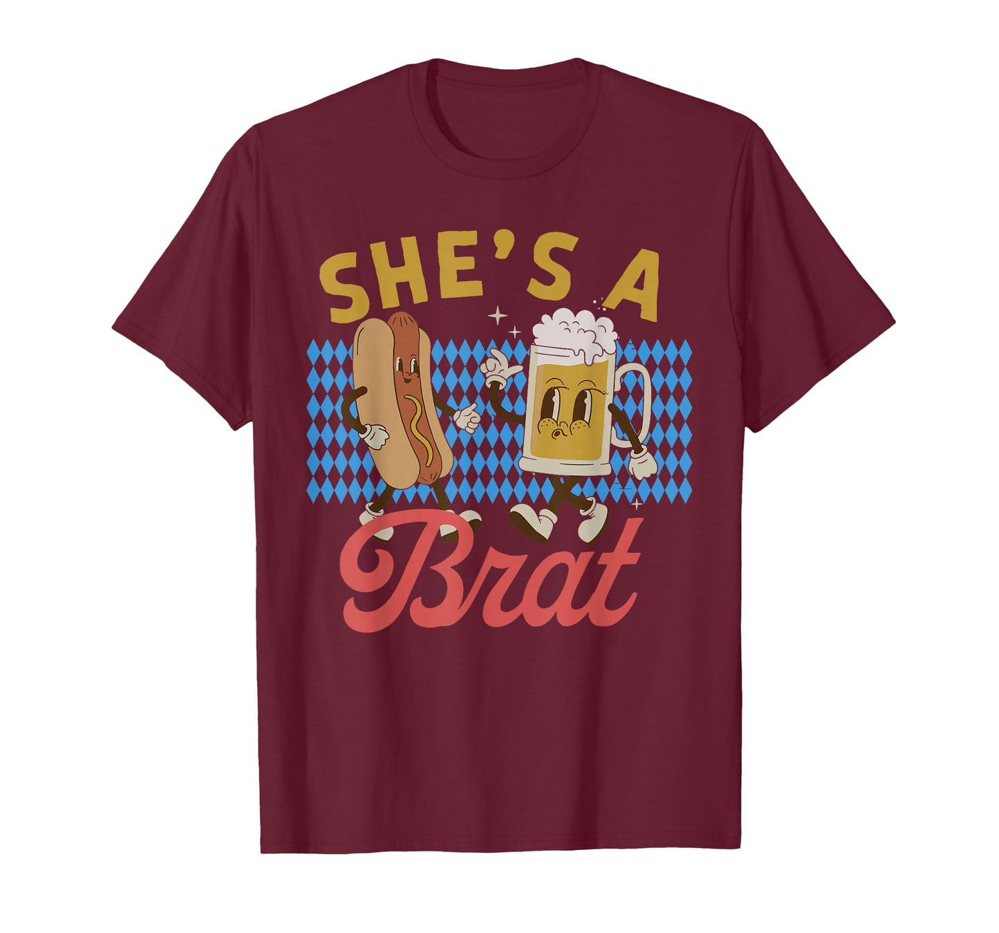 Funny Oktoberfes Hes the Wurst Shes a Brat Couples Matching T-Shirt