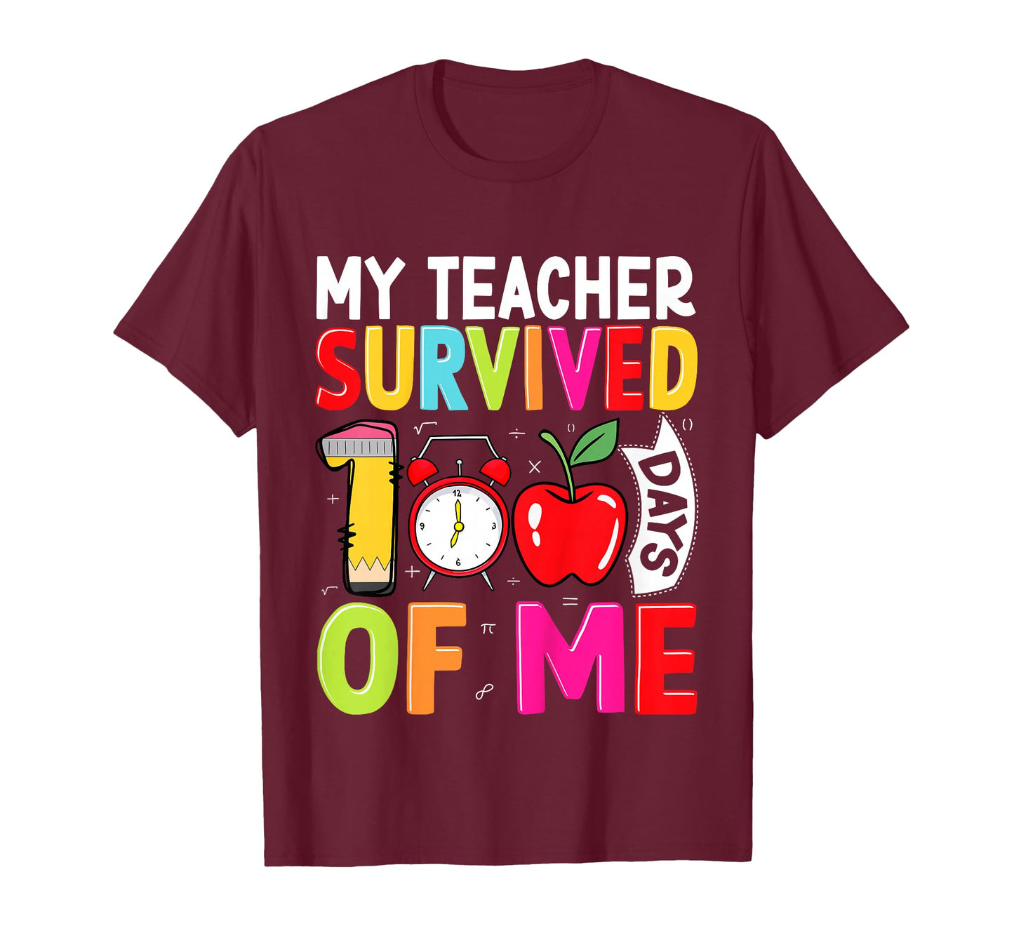 100th Day of School My Teacher Survived 100 Days of Me Boys T-Shirt