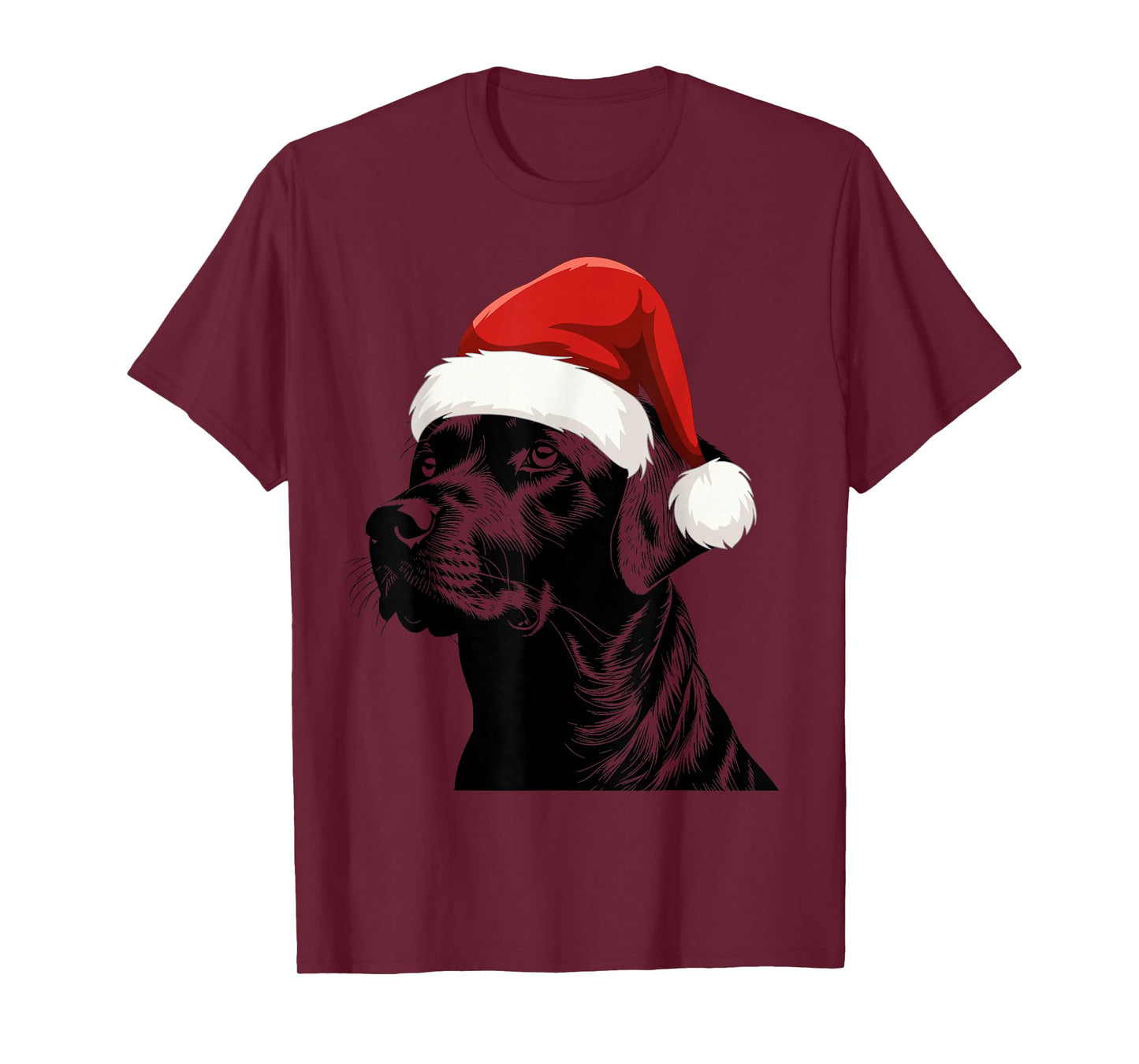 Black Lab Labrador Santa Hat Christmas Holiday Pet Lover T-Shirt