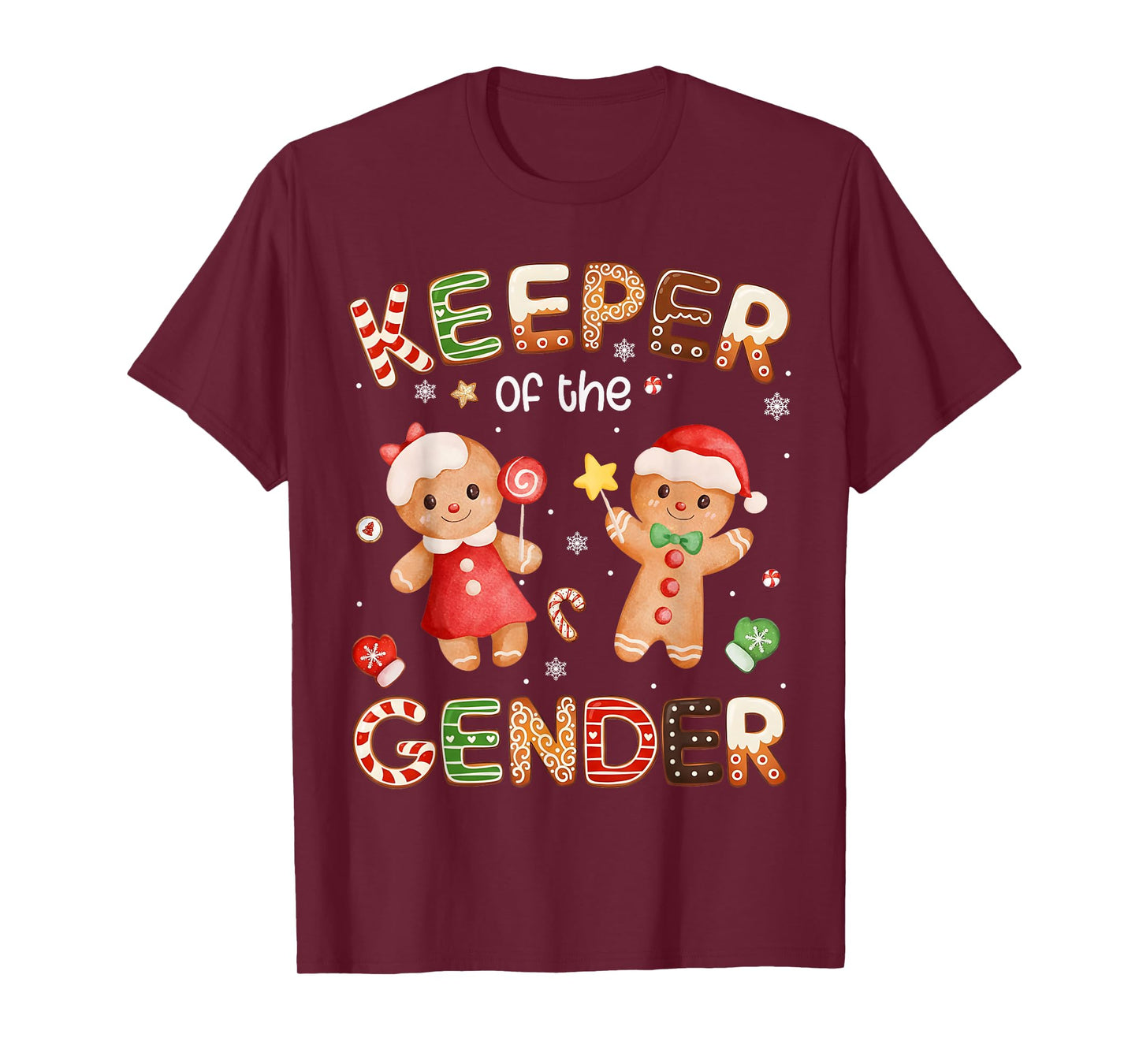 Keeper of The Gender Gingerbread Cookie Christmas Reveal T-Shirt