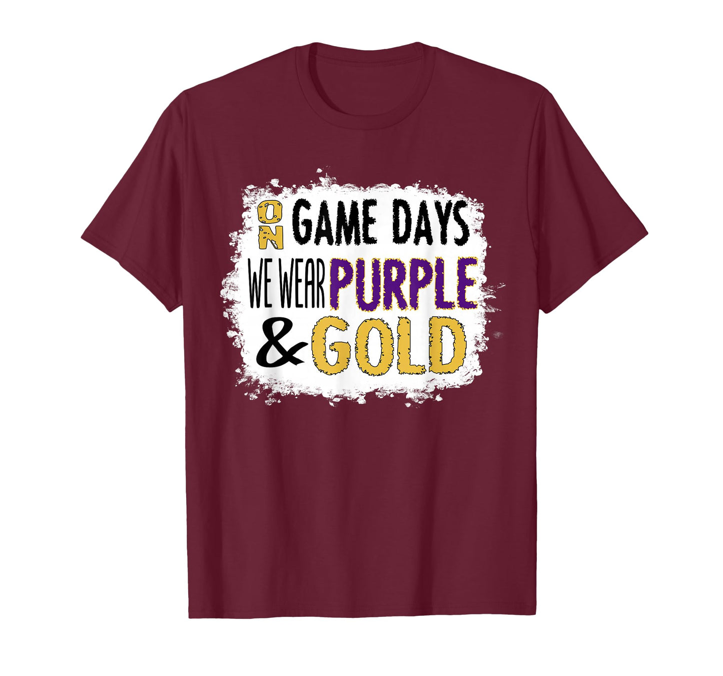Retro Purple and Gold School or College Sport Game Day Group T-Shirt