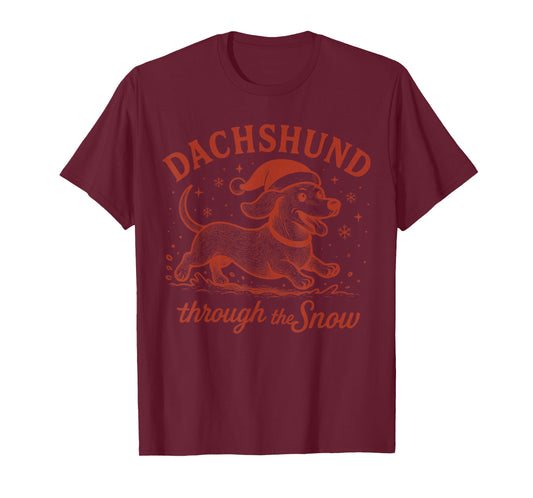 Dachshund Christmas Pajamas Shirt Dachshund Through The Snow T-Shirt