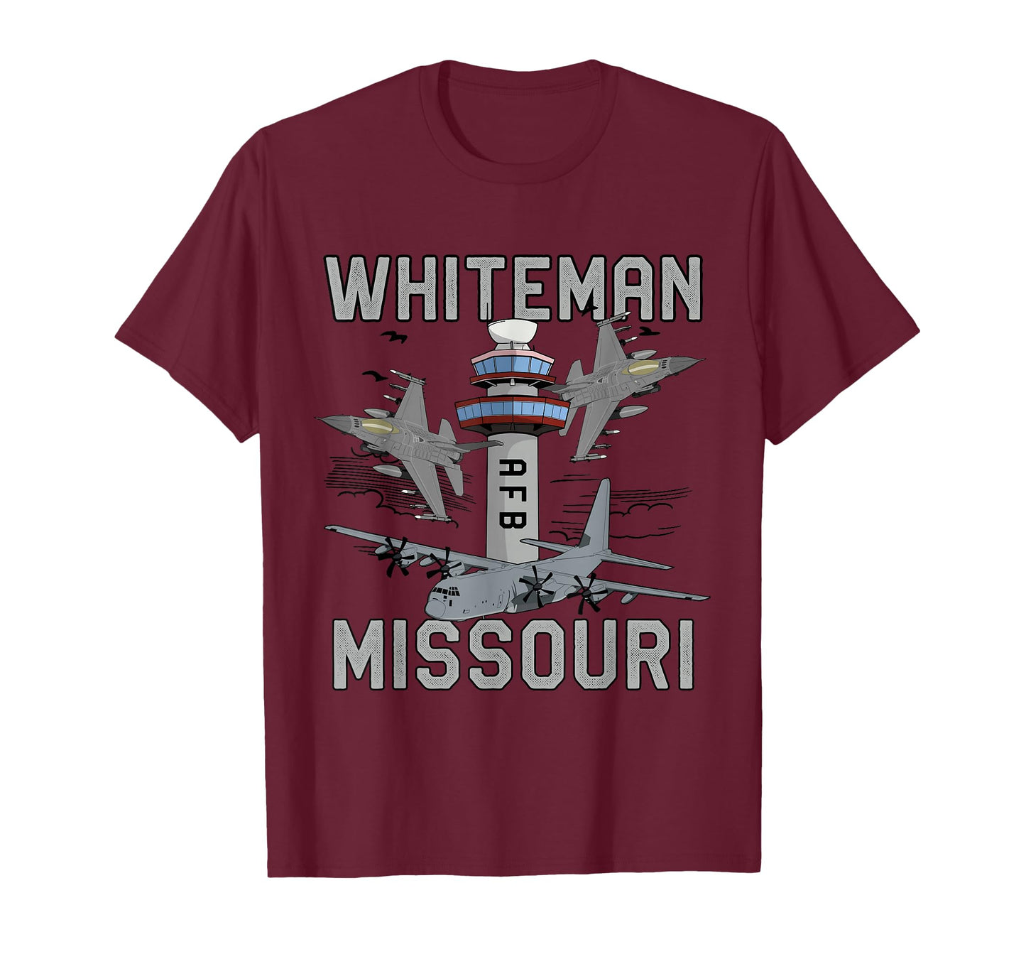 Whiteman AFB Missouri Air Force Base Fighter Jets Vintage T-Shirt