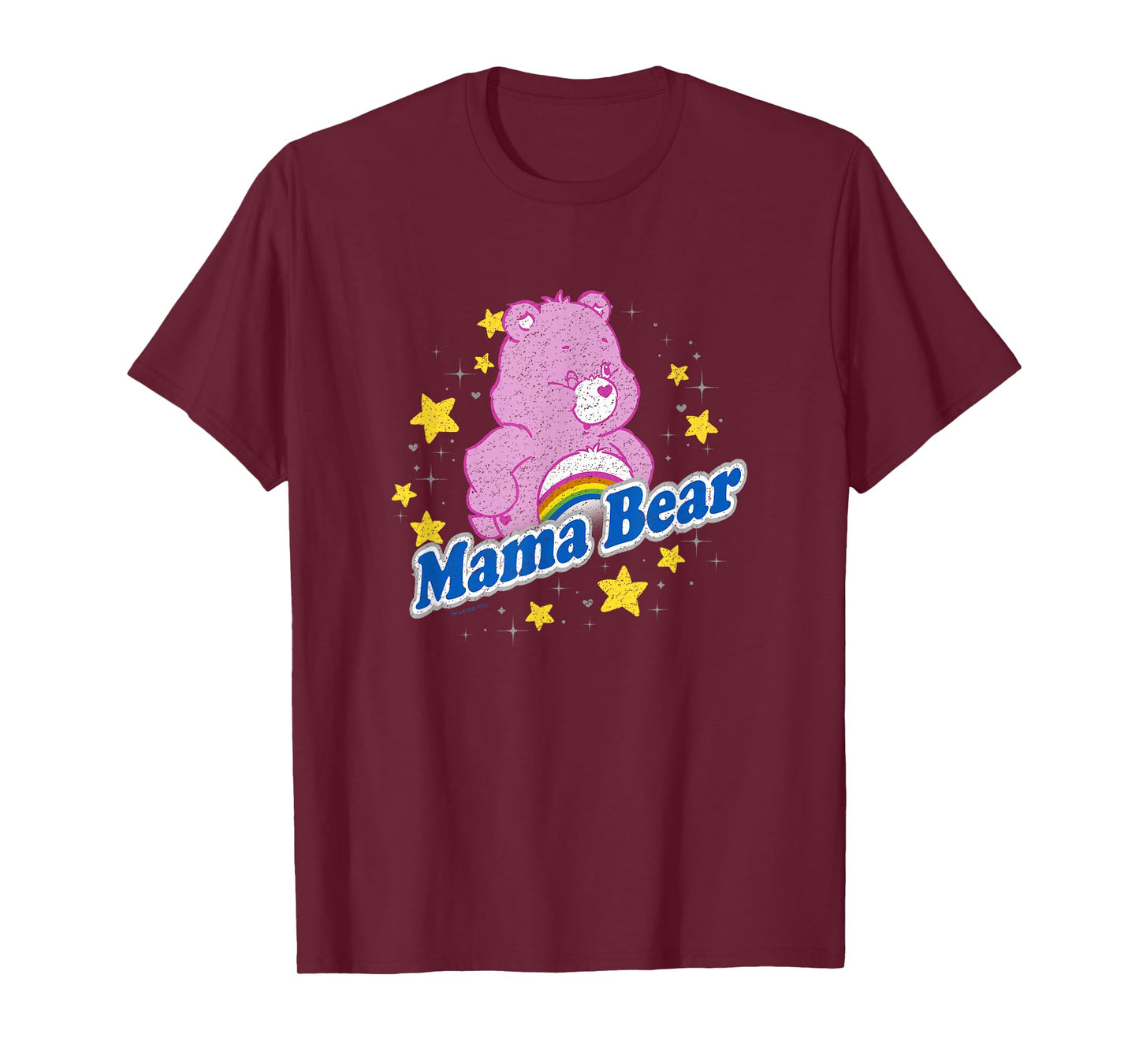 Care Bears Mama Bear Cheer Bear Rainbow Stars Vintage Logo T-Shirt