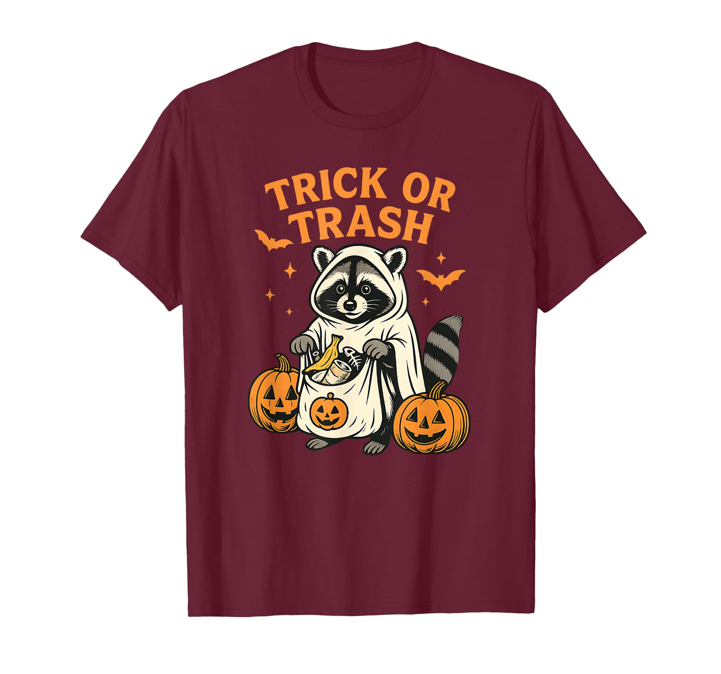 Funny Raccoon Trick or Trash Halloween T-Shirt