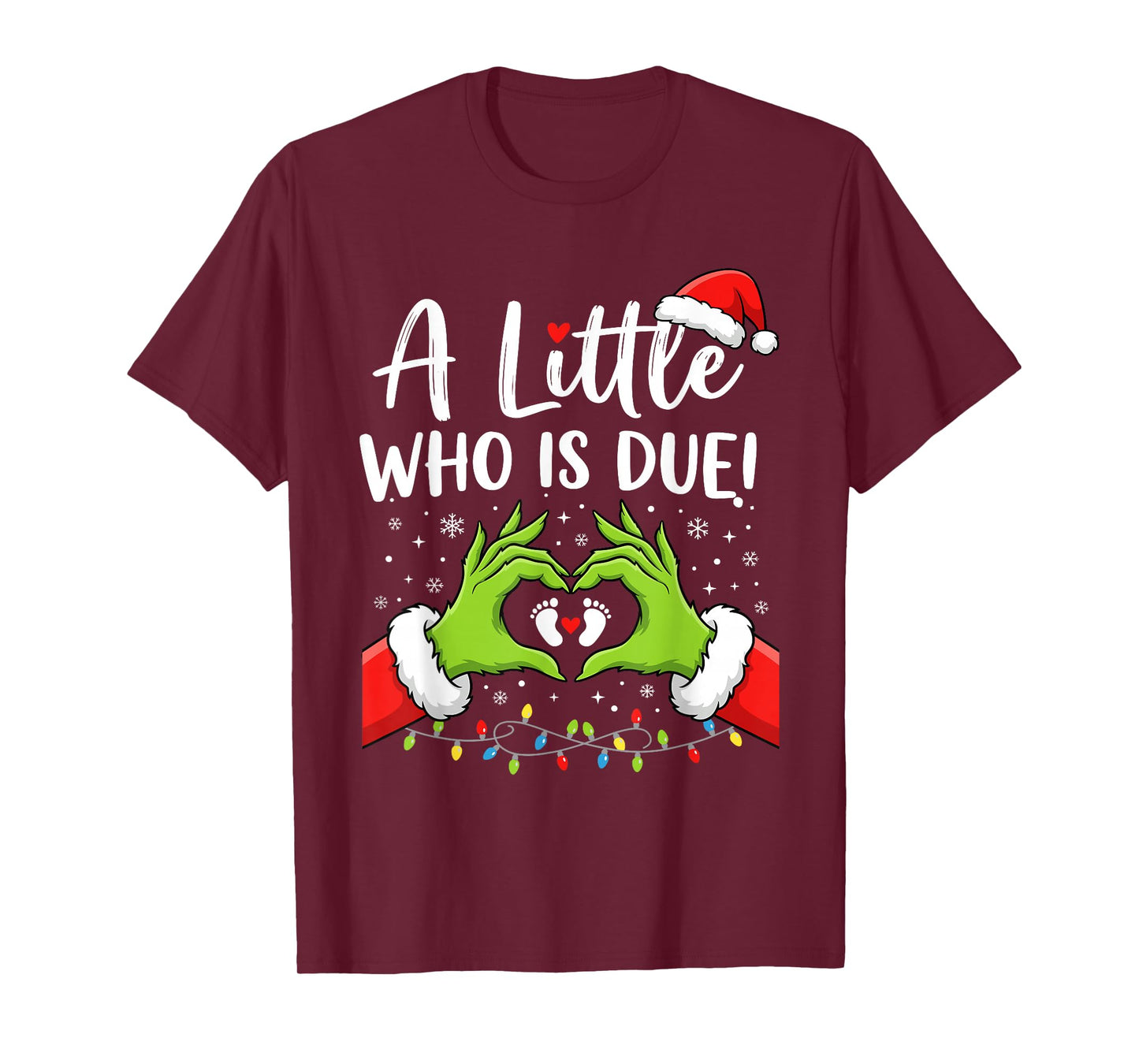 A Little Who is Due Cute Christmas Pregnancy Announcement T-Shirt