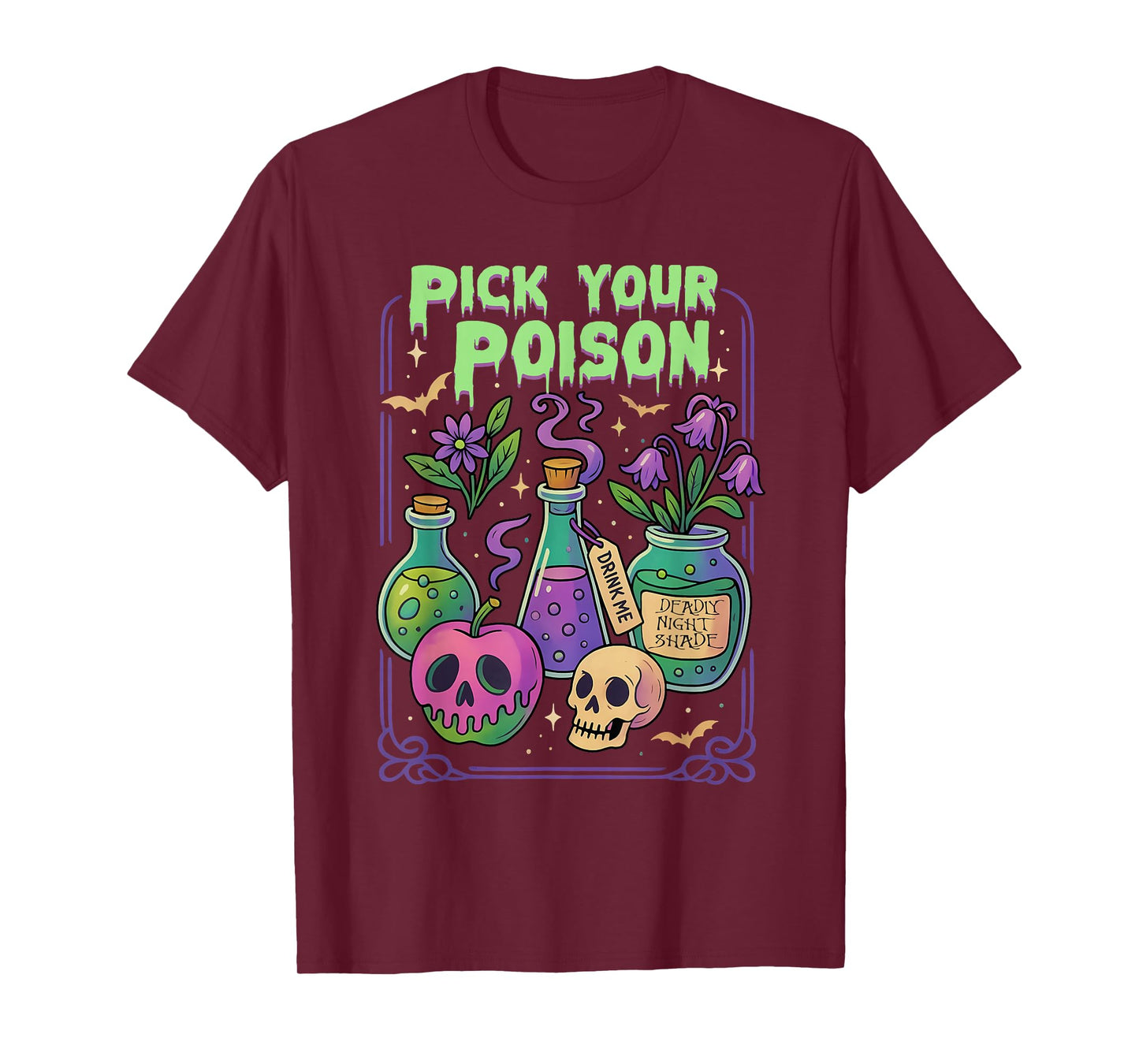 Retro Pick Your Poison Halloween Trick Or Treat Outfit T-Shirt