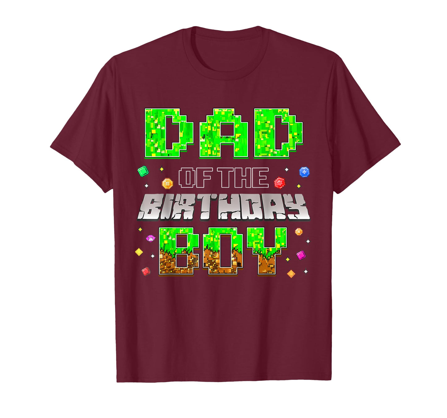 Dad Of The Birthday Boy Game Pixel Birthday Party Boys Kids T-Shirt