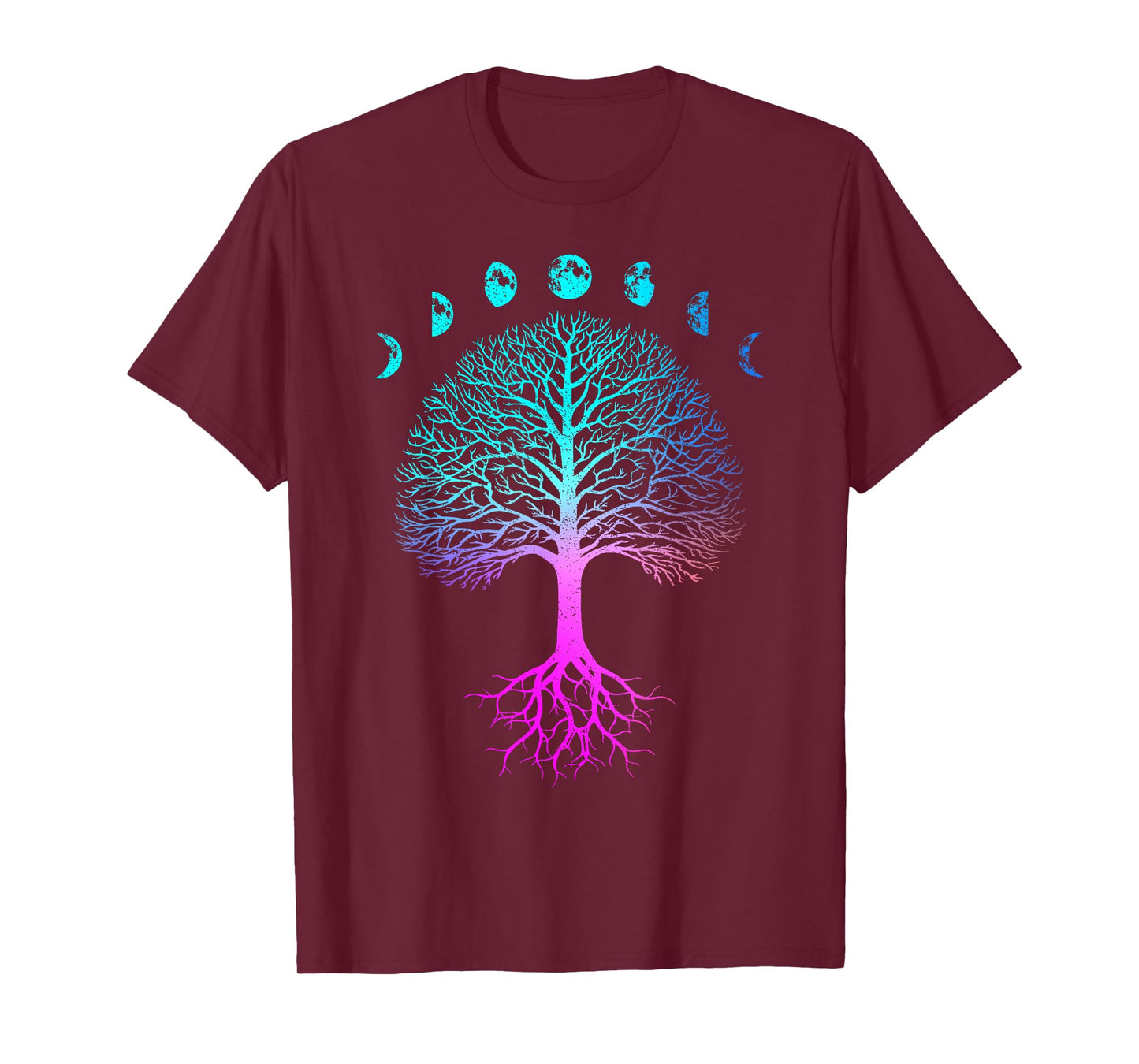 Tree of Life Phases of the Moon Vintage Retro Yoga Gift T-Shirt