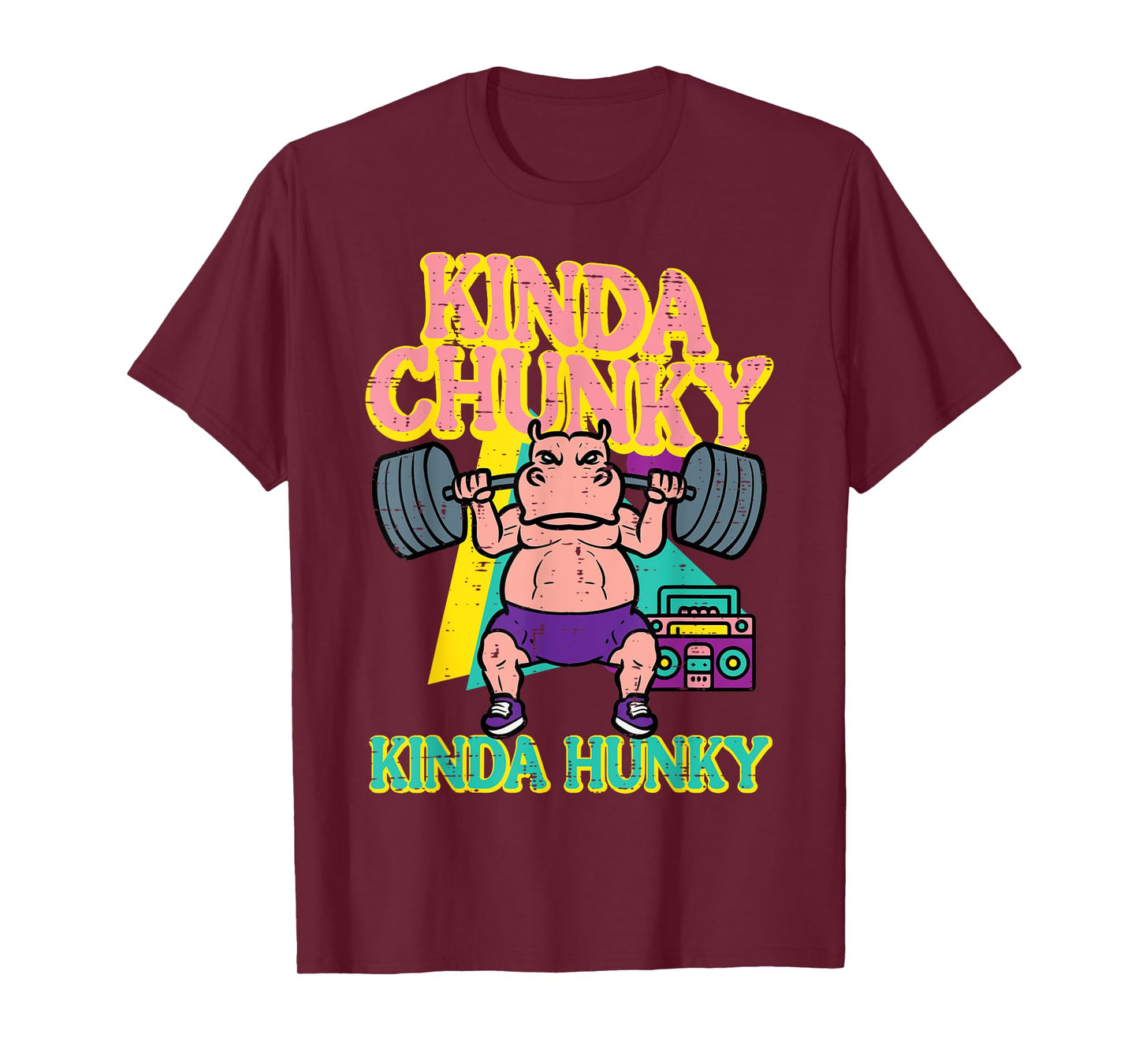 Gym Kindy Chunky Hunky Hippo Funny Workout Fitness Men Women T-Shirt