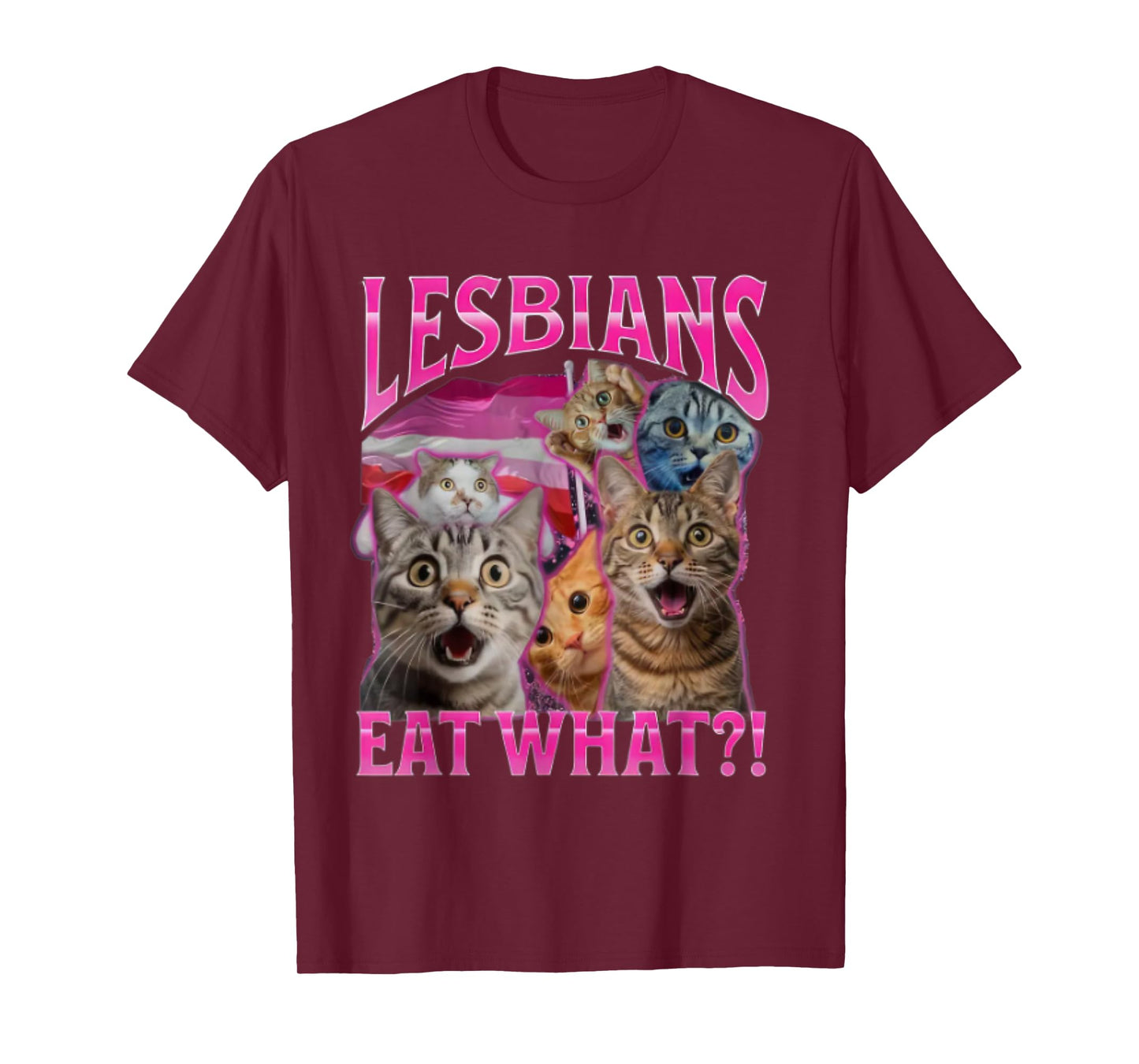 Lesbians Eat What? Funny Cat Rude Gay Pride LGBTQ T-Shirt