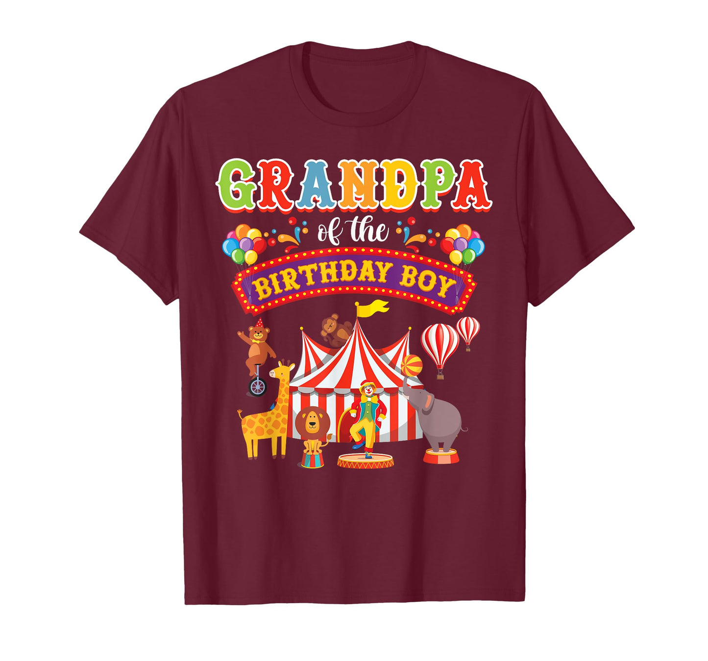 Grandpa Of The Birthday Boy Carnival Circus 1st Birthday T-Shirt