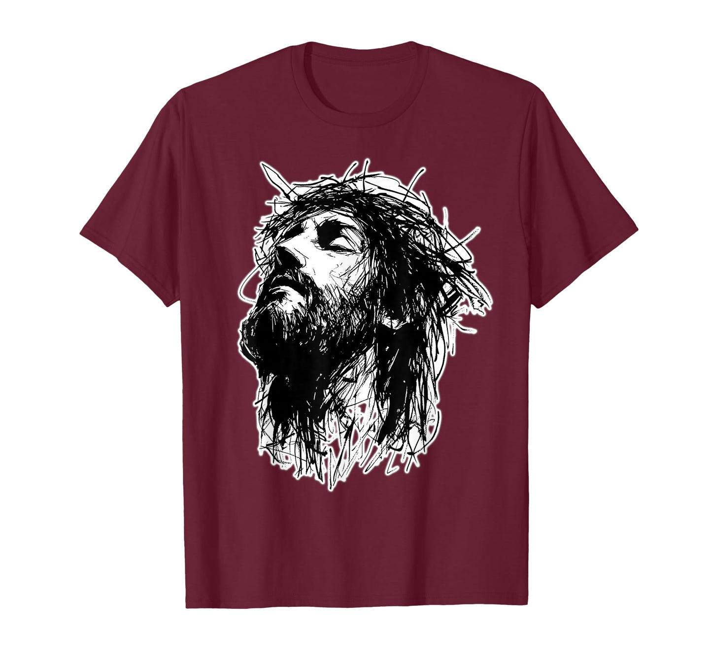 Jesus Christ Crown of Thorns Sketch T-Shirt
