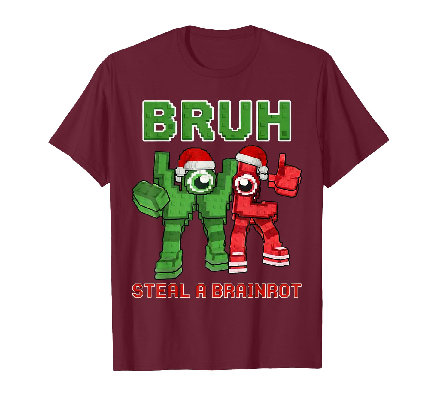 Bruh Steal a Brain Rot Shirt Funny Christmas Brainrot Meme T-Shirt