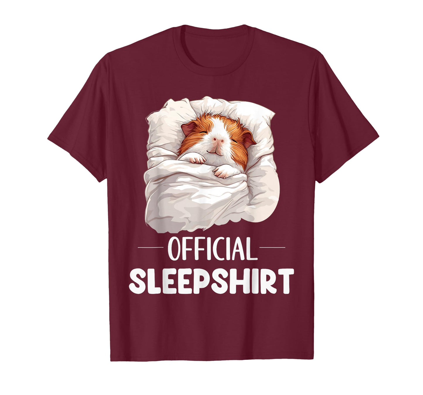Official Sleepshirt Sleeping Guinea Pig Animal Lovers Pajama T-Shirt