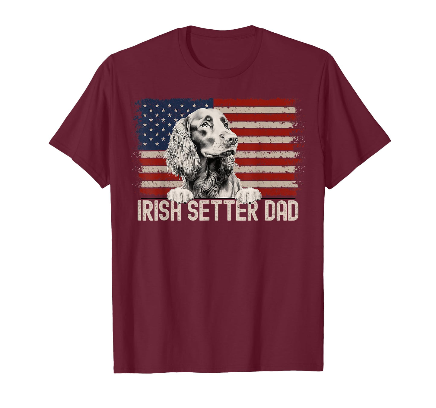 Best Dog Dad Ever American Flag - Irish Setter Dad T-Shirt