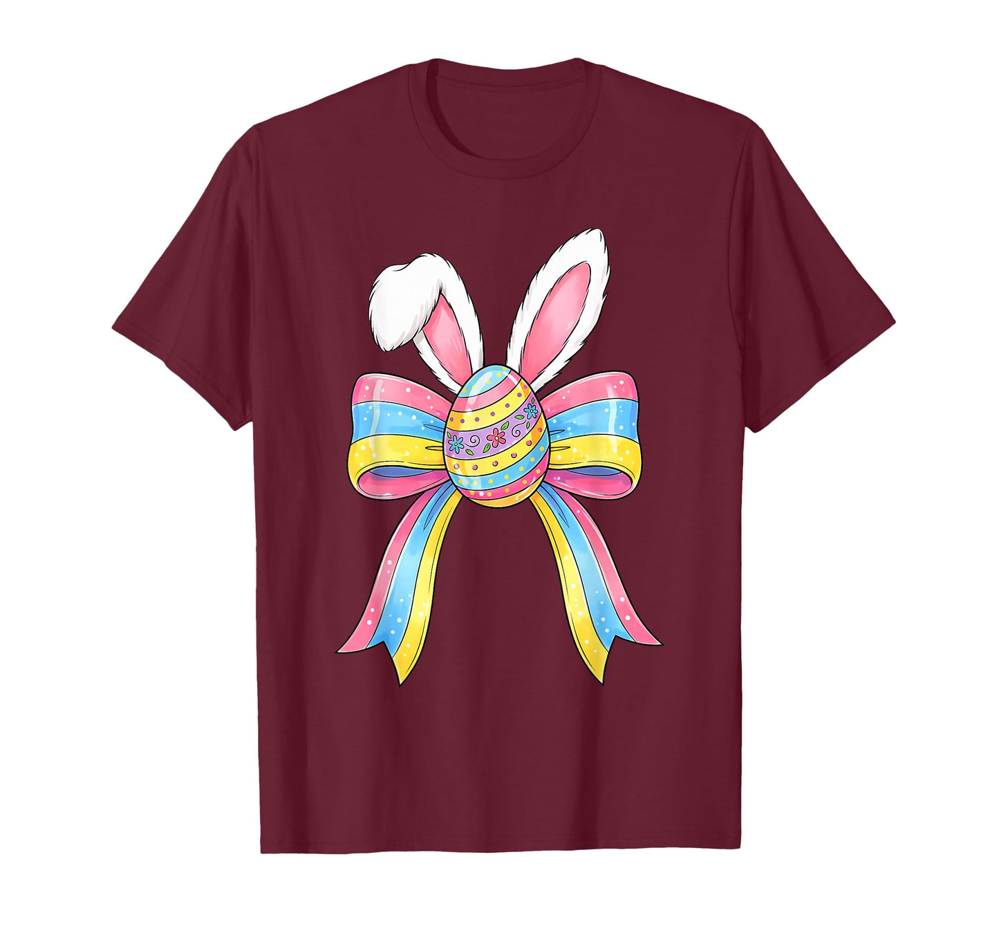 Girls Easter Cute Coquette Bow Egg Easter Kids Girls Women T-Shirt