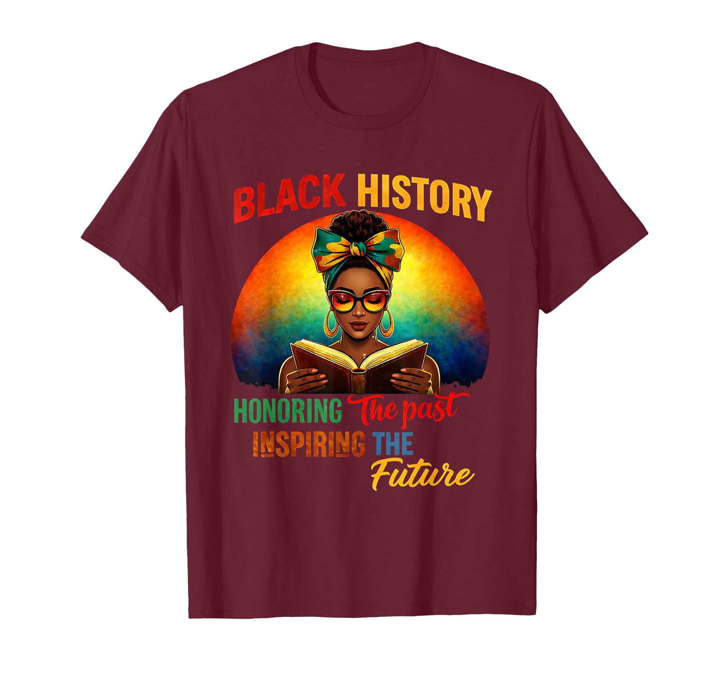 Melanin Honoring Past Inspiring Pride Book Black Month T-Shirt