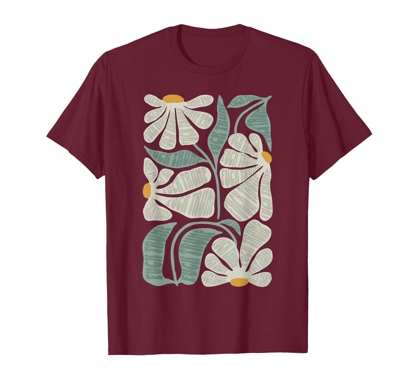 Subtle Boho Flowers Anti Trump, Kamala Harris Voter T-Shirt