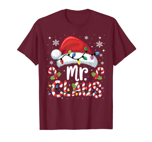Mr and Mrs Claus Couples Matching Christmas T-Shirt