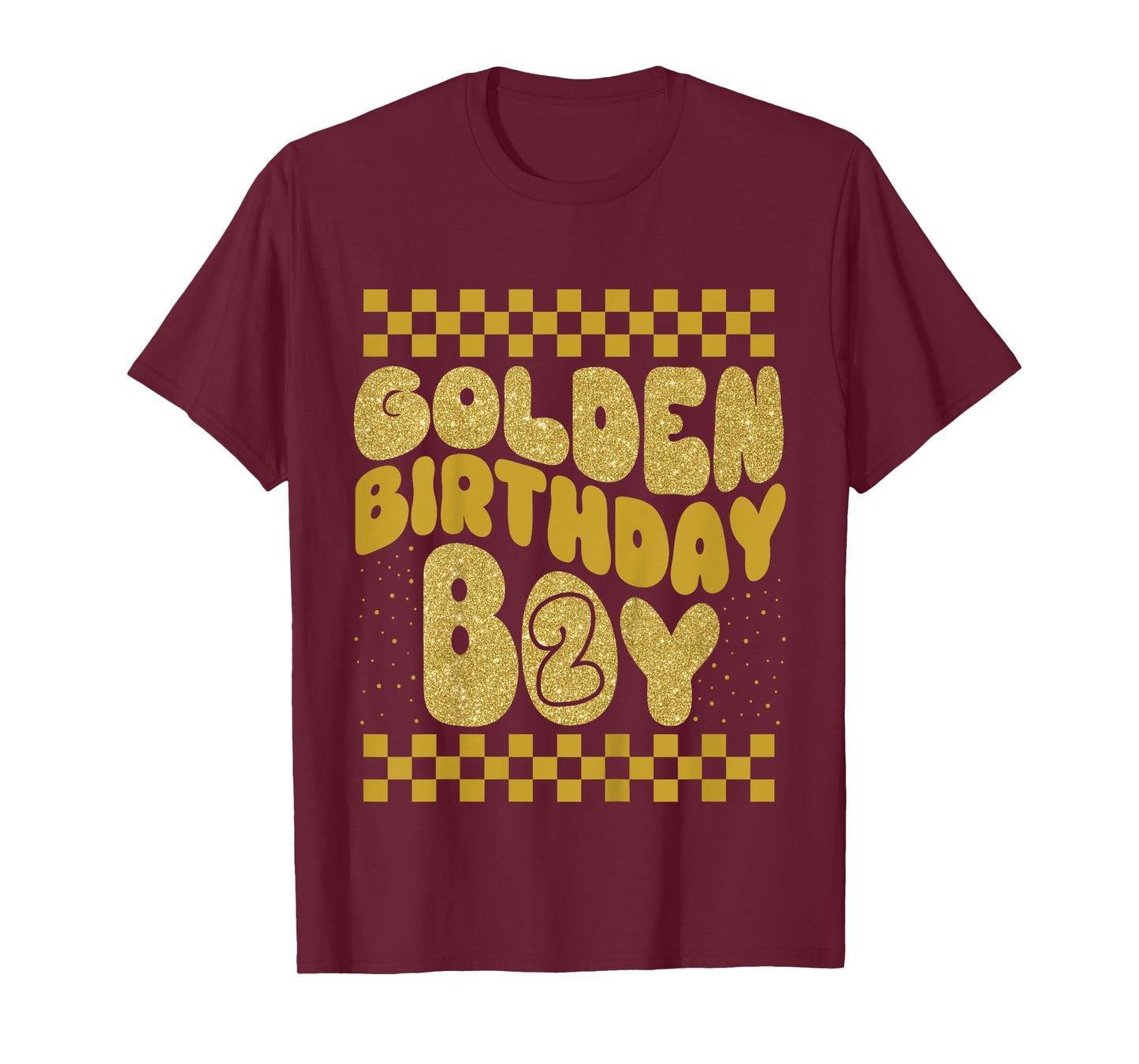 Kids Golden 2nd Birthday Boys Toddlers Birthday Party Decoration T-Shirt
