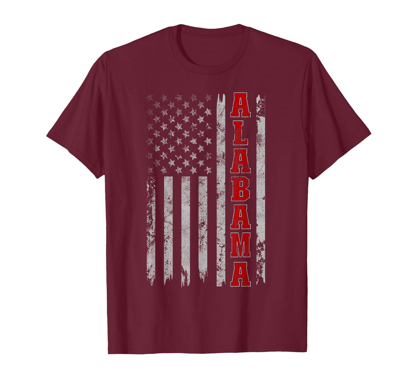 Alabama - Vintage Patriotic USA Flag Football Season T-Shirt