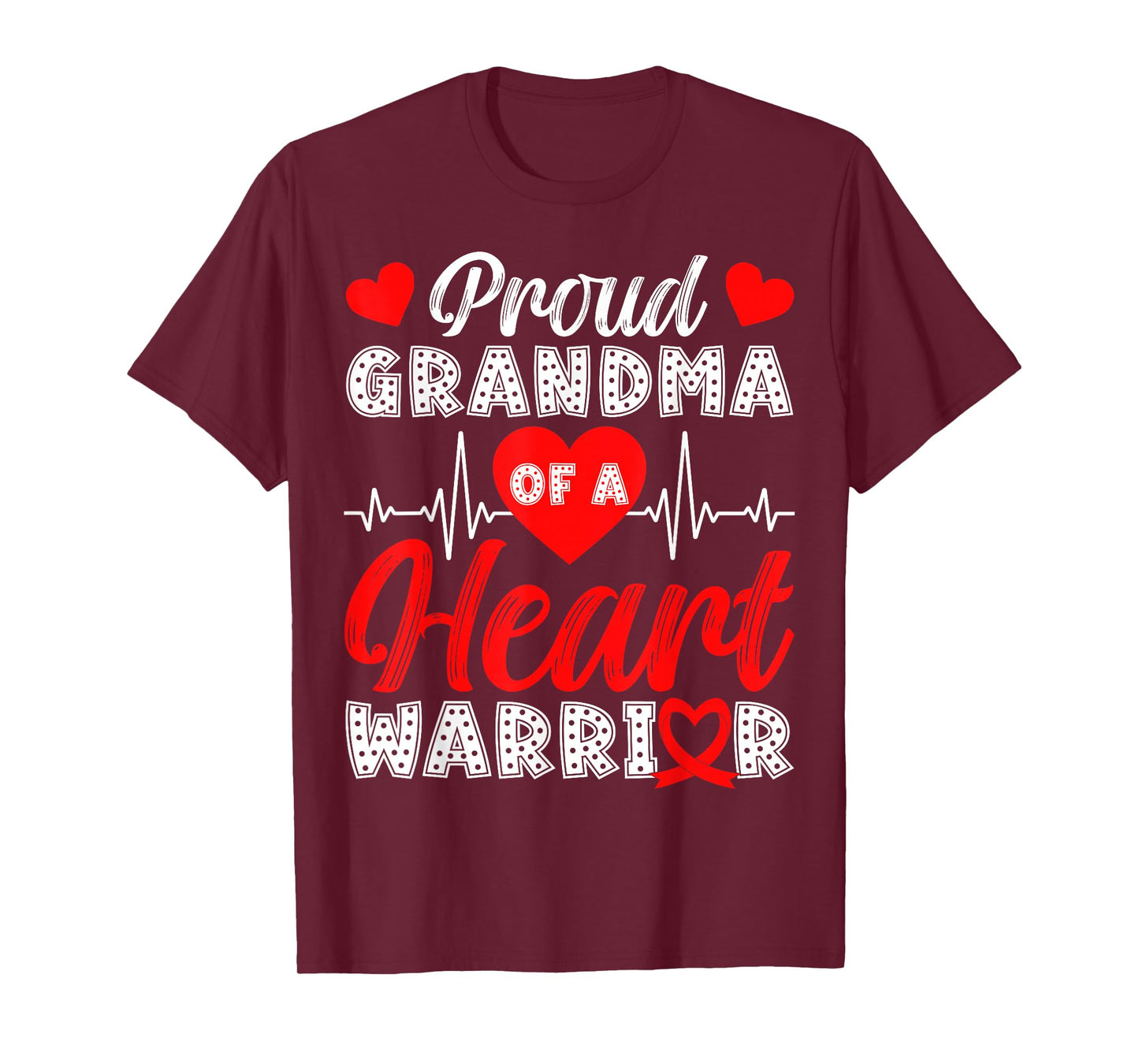 Proud Grandma of Heart Warrior Heart Disease Awareness T-Shirt