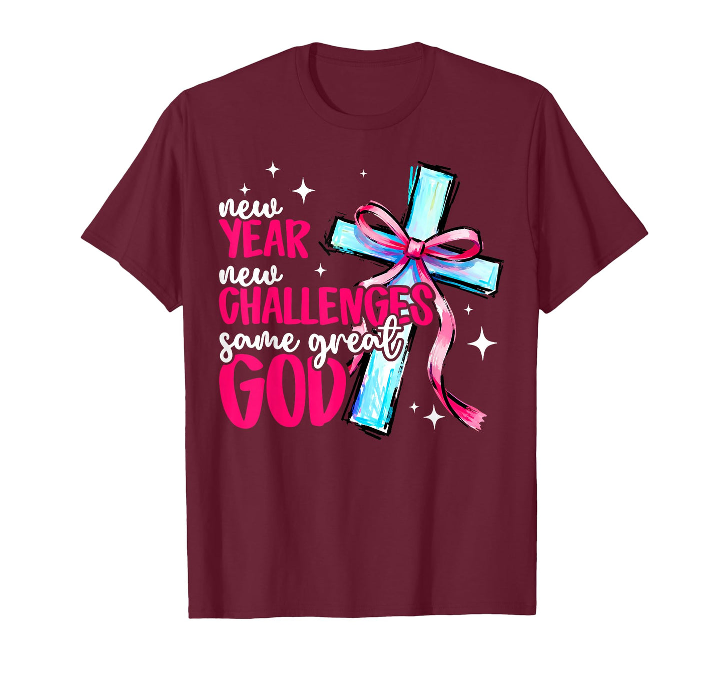 New Year New Challenges Sam Great God Christian New Year Eve T-Shirt
