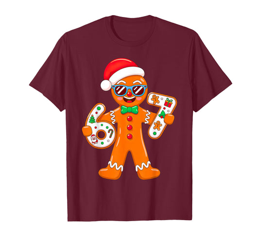 Gingerbread Six Seven 67 Gingerbread Man Xmas T-Shirt