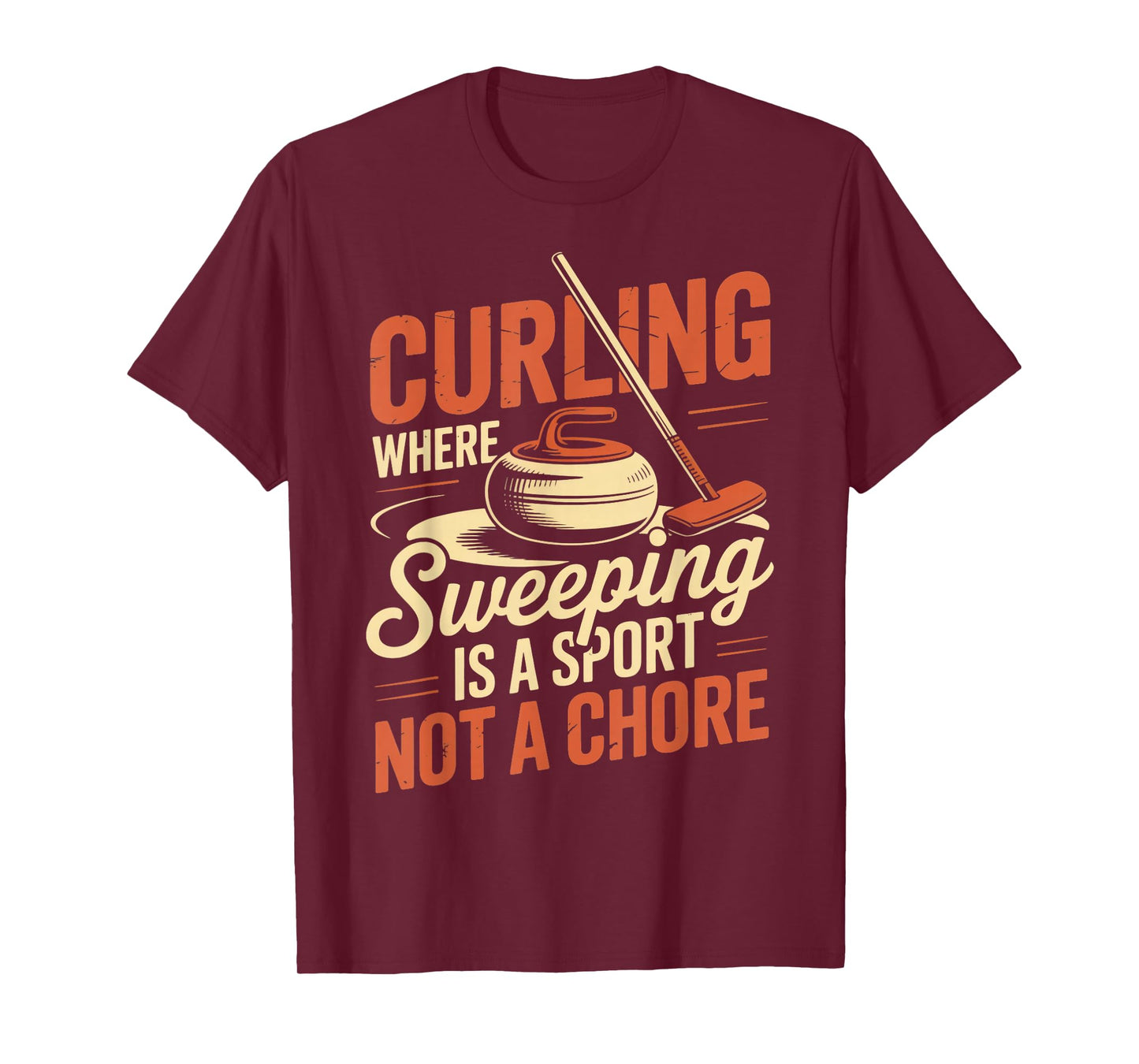 Sweeping is A Sport Ice Sweeping Rock Stone Sliding Curling T-Shirt