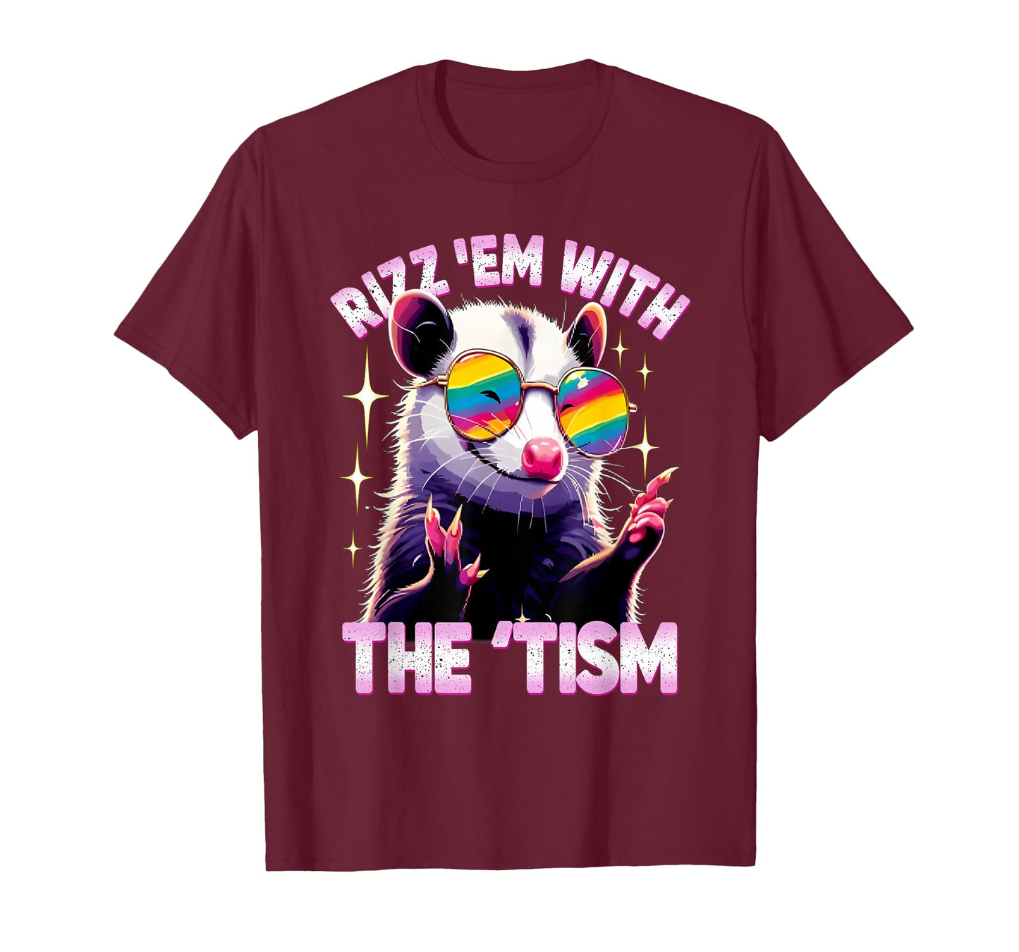 Autism Opossum Funny Rizz Em With The Tism Meme Autistic T-Shirt