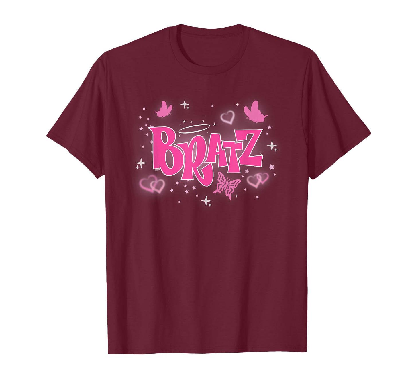 Bratz - Pink Y2K Butterfly Logo with Hearts T-Shirt