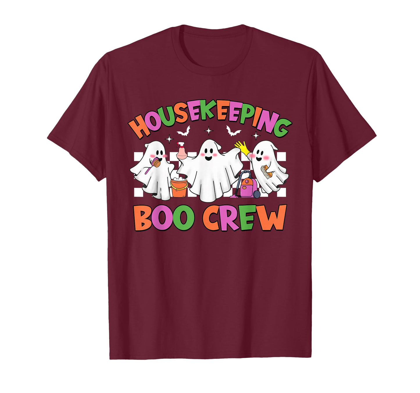 Retro Housekeeping Boo Crew Housekeeper Halloween Costumes T-Shirt