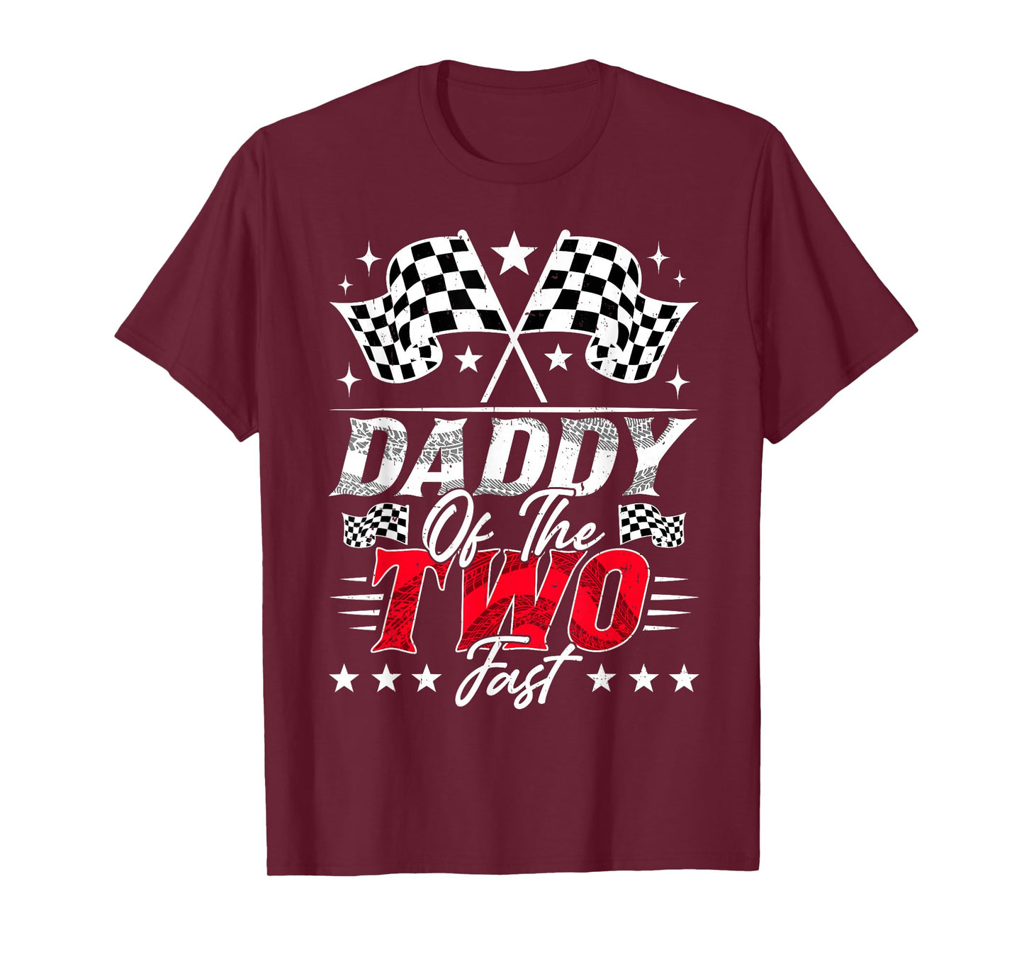 Daddy Of The Two Fast Second Birthday Racing Car Family T-Shirt