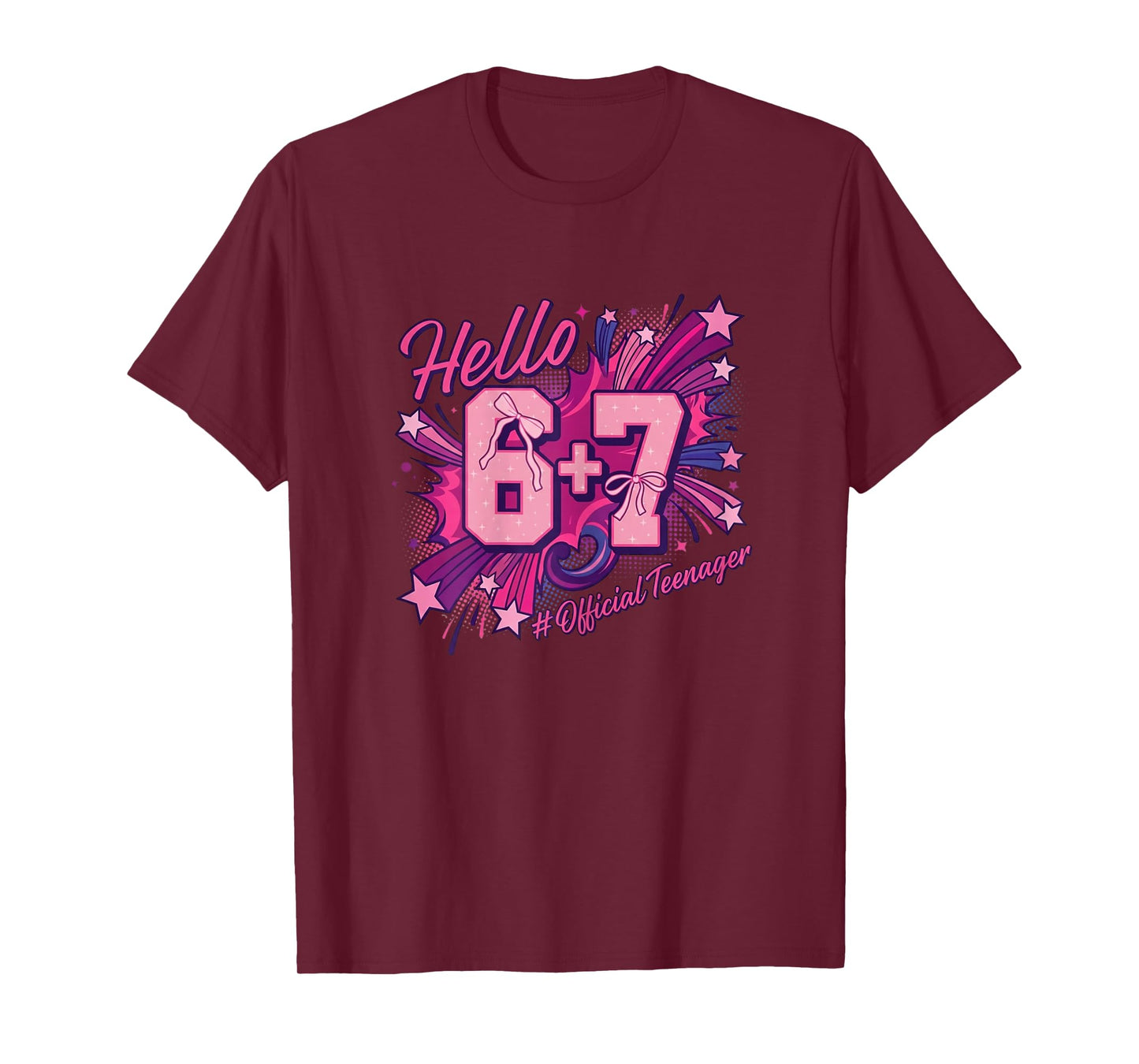 13th Birthday Girl Official Teenager Six Seven Coquette Bow T-Shirt