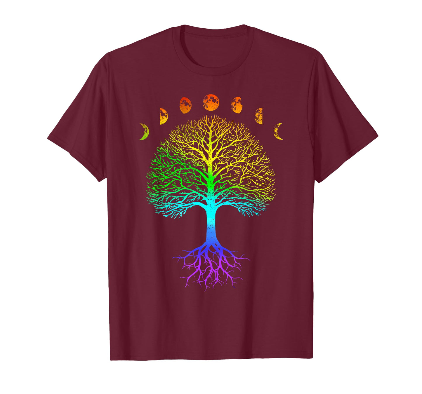 Tree of Life Phases of the Moon Vintage Retro Yoga Gift T-Shirt