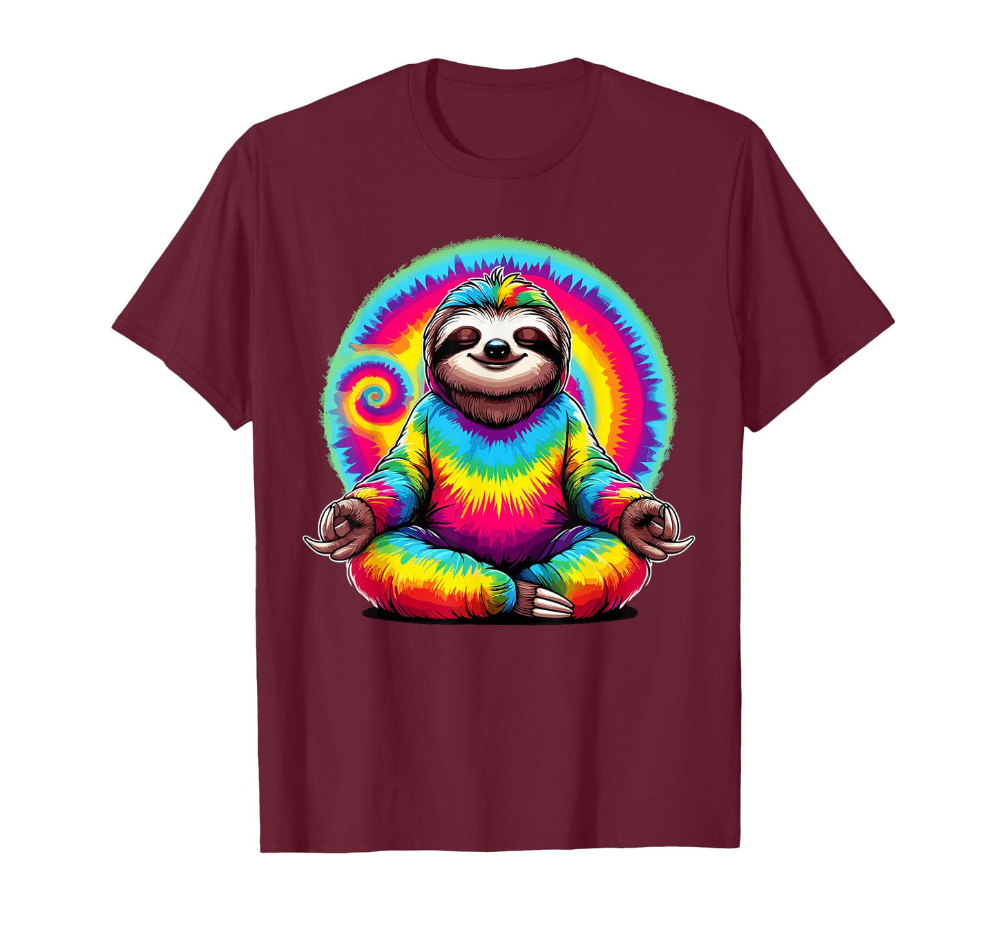 Hippie Sloth Peace Sign Tie-Dye Hippie T-Shirt