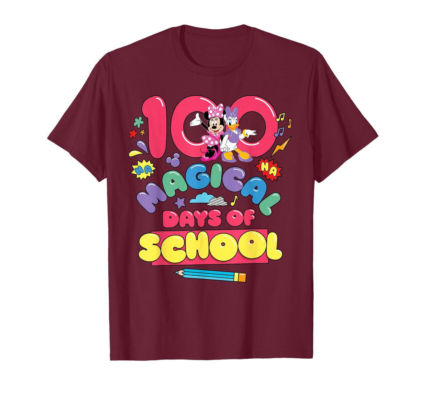 Disney Minnie & Daisy 100 Magical Days of School 100th Day T-Shirt