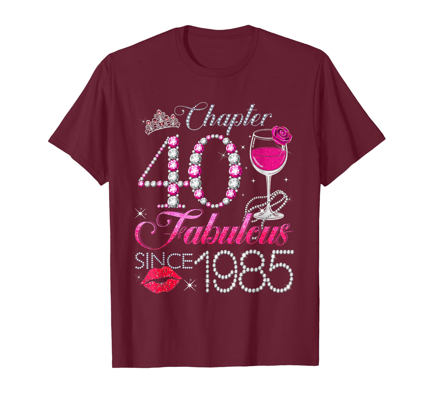 Chapter 40 Fabulous Since 1985 40th Birthday Queen Diamond T-Shirt