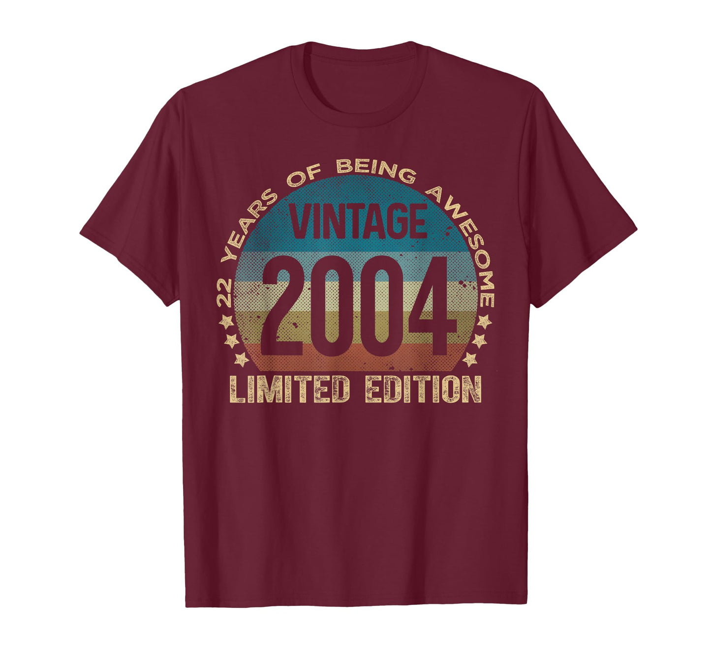 22 Year Old Gifts Vintage 2004 Limited Edition 22nd Birthday T-Shirt
