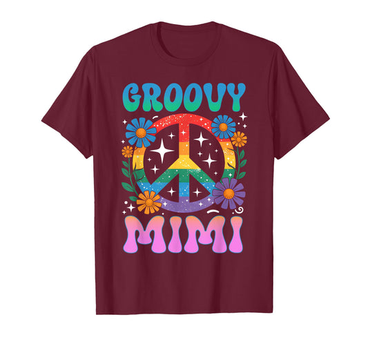 Groovy Mimi Floral Hippie Funny Mother's Day Mom Women T-Shirt