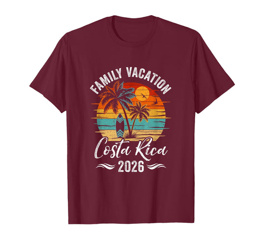 Family Vacation 2026 Vintage Costa Rica Summer Matching Trip T-Shirt