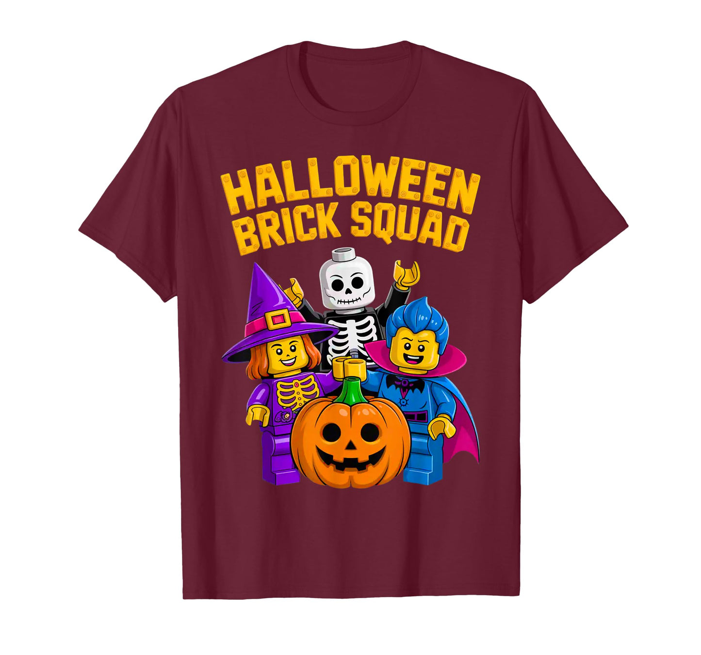 Halloween Brick Squad Costume Master Builder Blocks Building T-Shirt