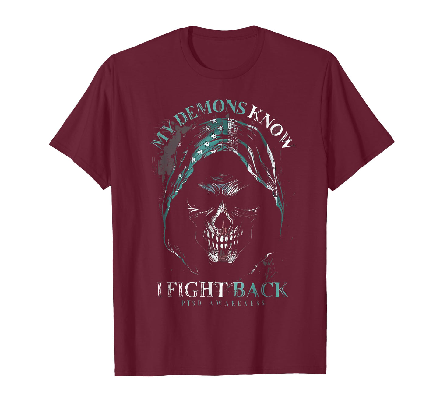 Reaper PTSD My Demons Know I Fight Mental Health Awareness T-Shirt