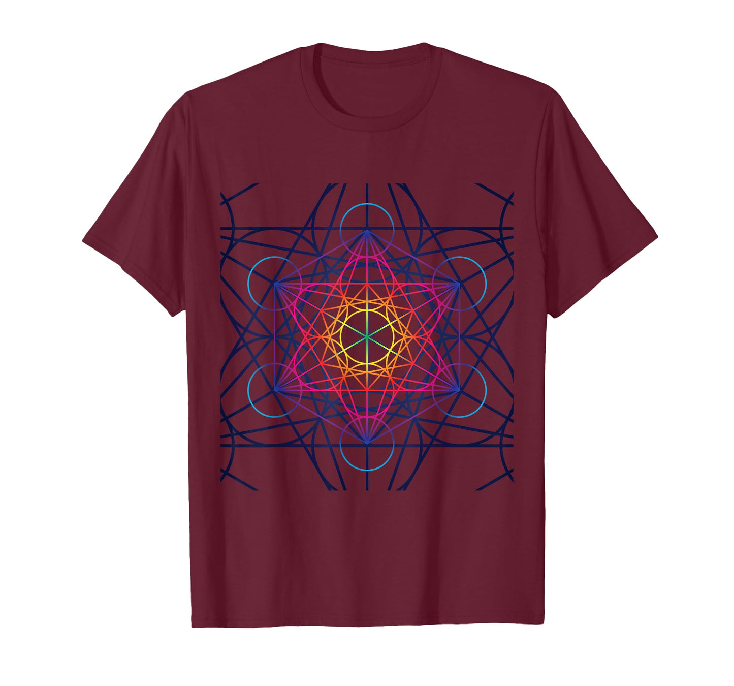 Cool Mandala Sacred Geometry Metatrons Cube Design T-Shirt