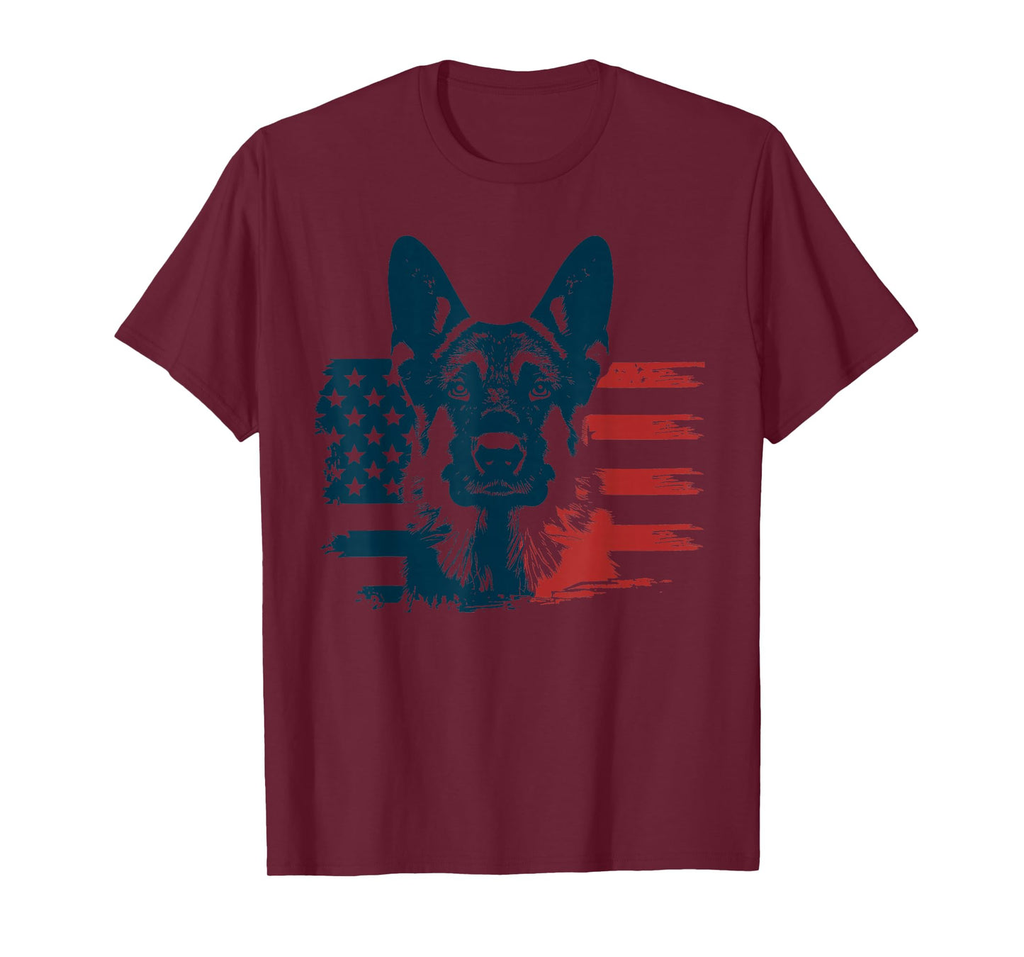 Patriotic German Shepherd AMERICAN FLAG 4th Of July Shepherd T-Shirt