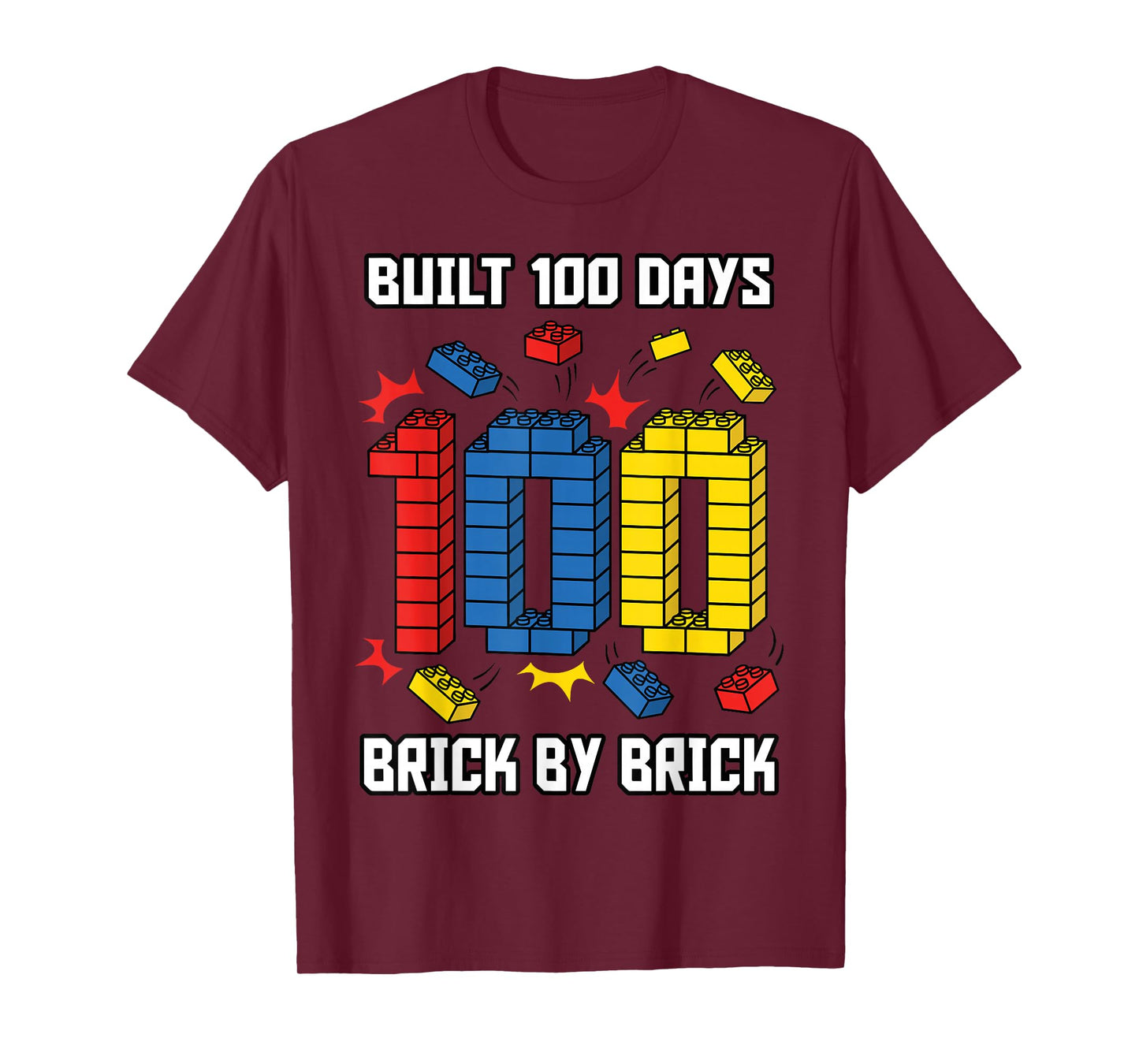 Built 100 Days Brick by Brick 100 Days of School T-Shirt