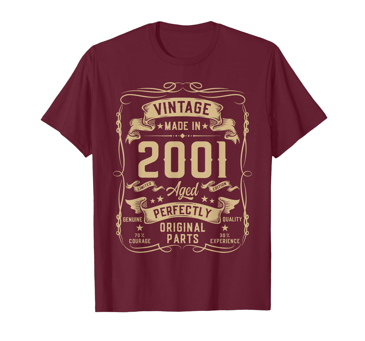 Vintage 2001 24yr 24th Birthday Gifts for Men 24 Years Old T-Shirt