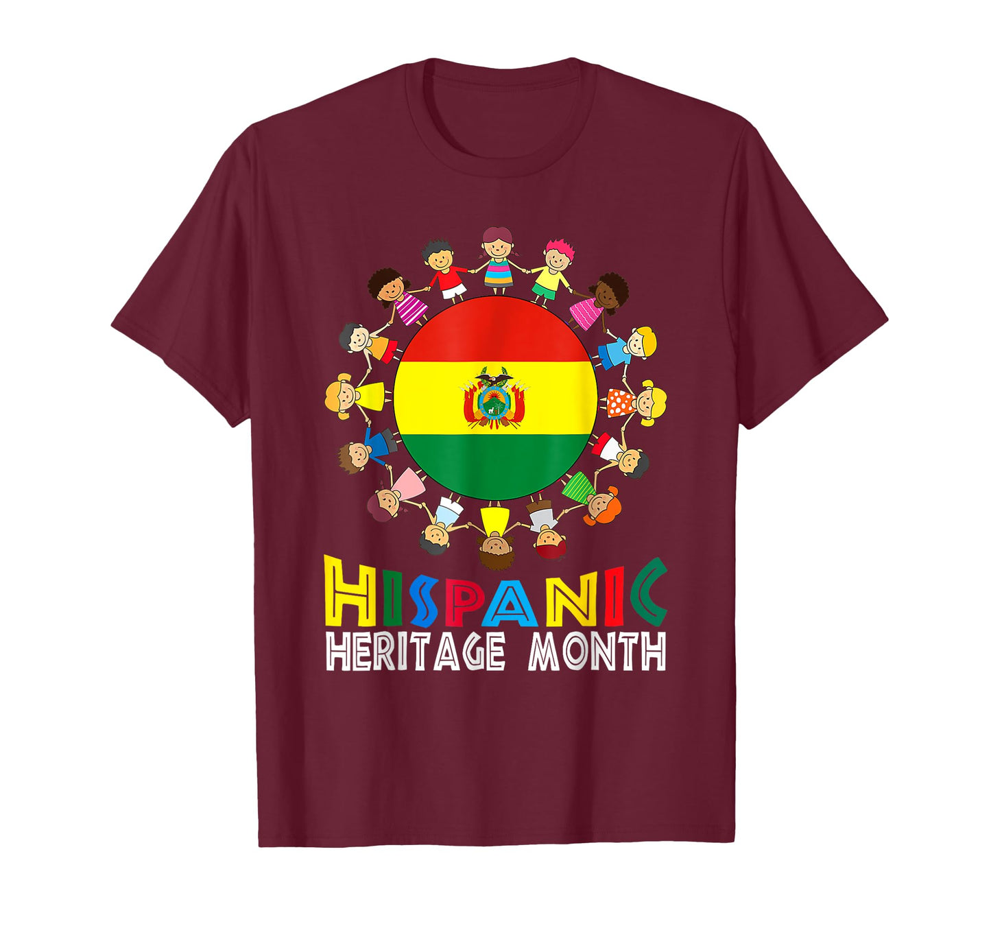 Bolivian Flag Hispanic Heritage Bolivia Boy Girl Kids T-Shirt