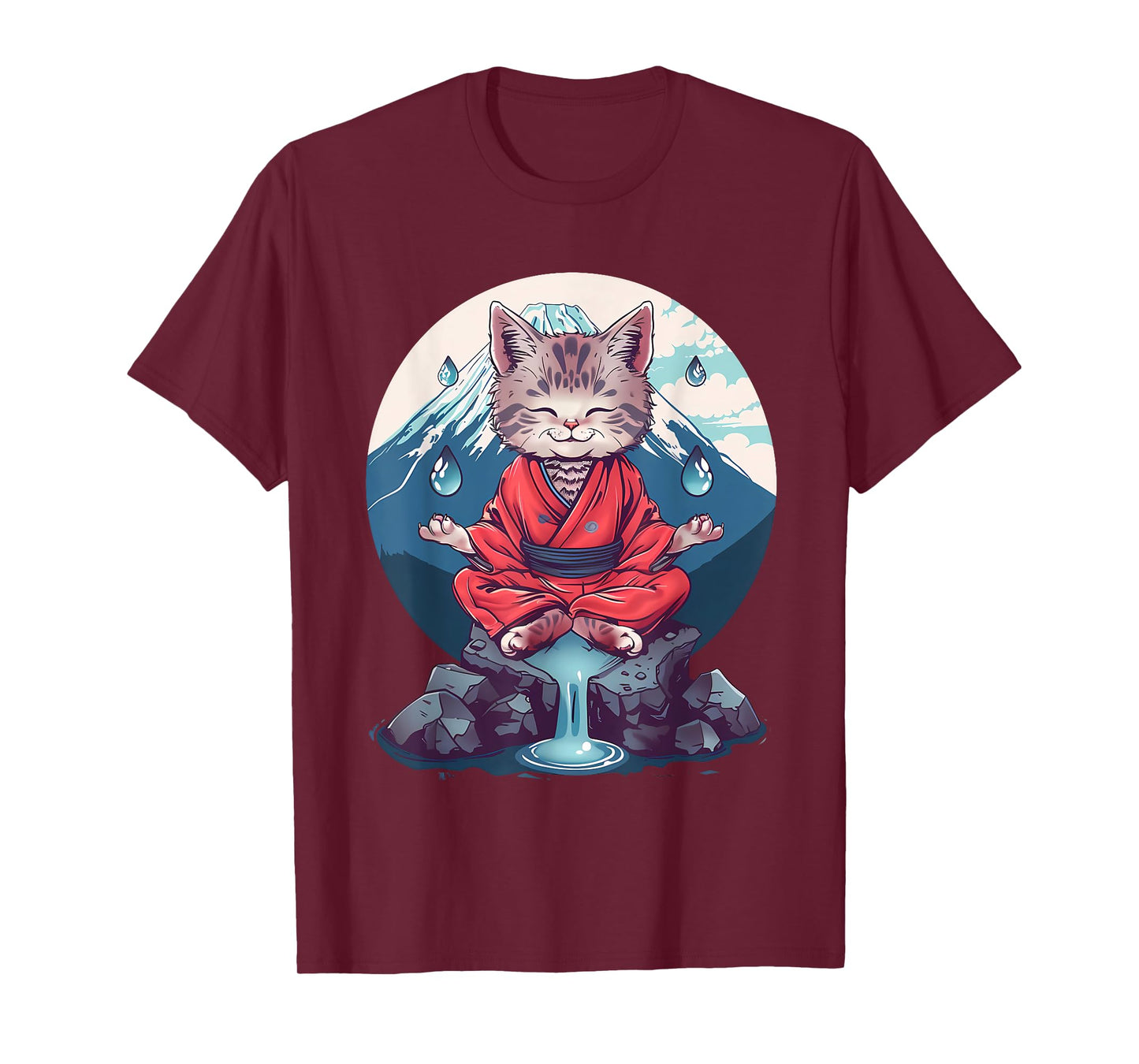 Meditation Cat Yoga Mountain Hindu Buddhist Zen Buddha Men Women Kids T-Shirt